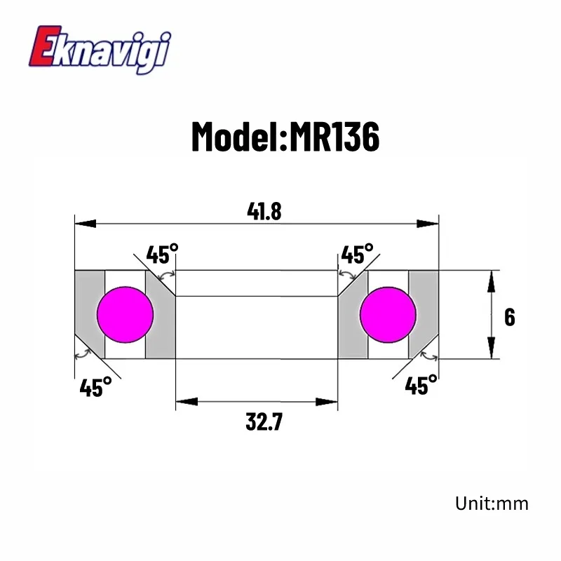 1PCS MR136 Headset Bearing 32.7*41.8*6 MM 45&deg;*45&deg; Bicycle Front Bowl Sleeve Bearings ACB3039 Mountain Bike Balance Bike ball bearings miniature bearings mini ball bearing