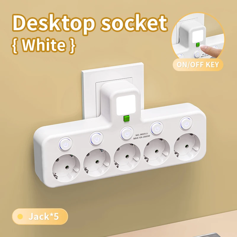 European Plug Wireless Desktop Power Board with Network Filter and Optional USB-C Port