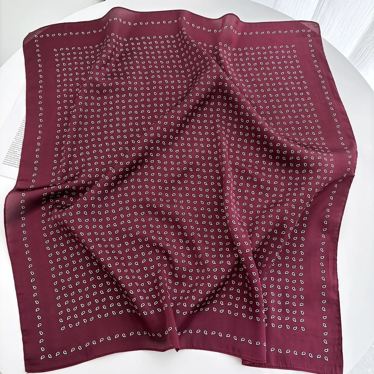 Women's Square Scarf Soft Satin Floral Print Wrap Foulard Neckerchief Bandannas Hair Skinny Tie Hijab Shawls - 2