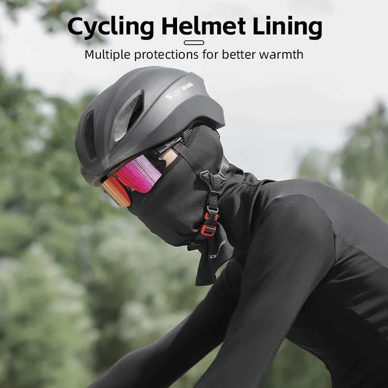 WEST BIKING Autumn Winter Windproof Warm Headgear Cycling Full Face Mask Helmet Liner Running Cycling Balaclava Head Cover Cap