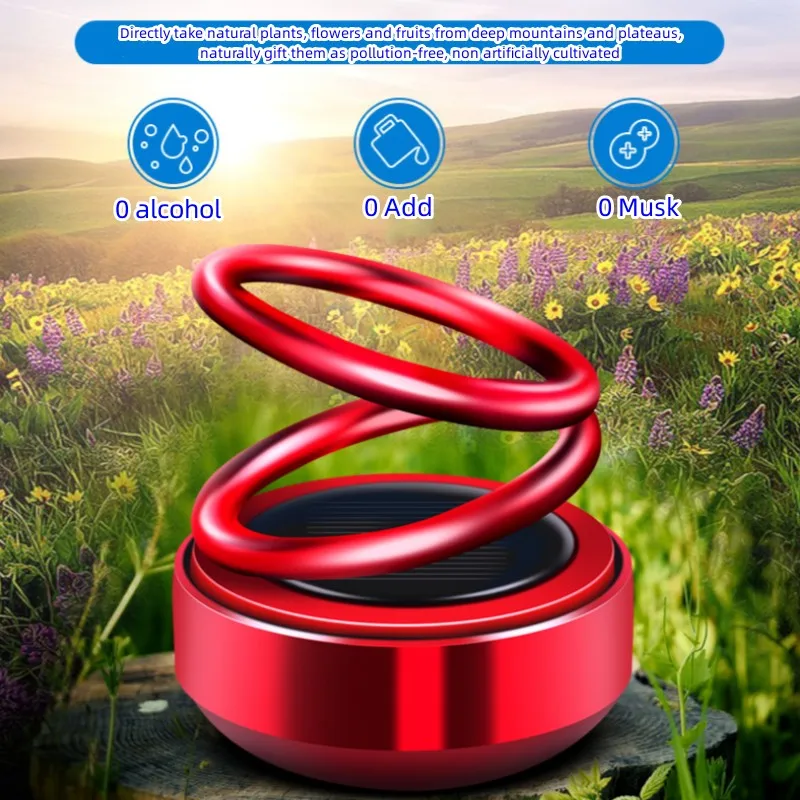 Solar Energy Car Aromatherapy Air Freshener Double Ring Rotary Dashboard  Decoration Ornament Environmental Auto Diffuser Perfume - AliExpress