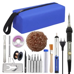 Enhanced Digital Adjustable Temperature Electric Soldering Iron for Precision Welding and Repair (60W SET - 5 EU Plug)