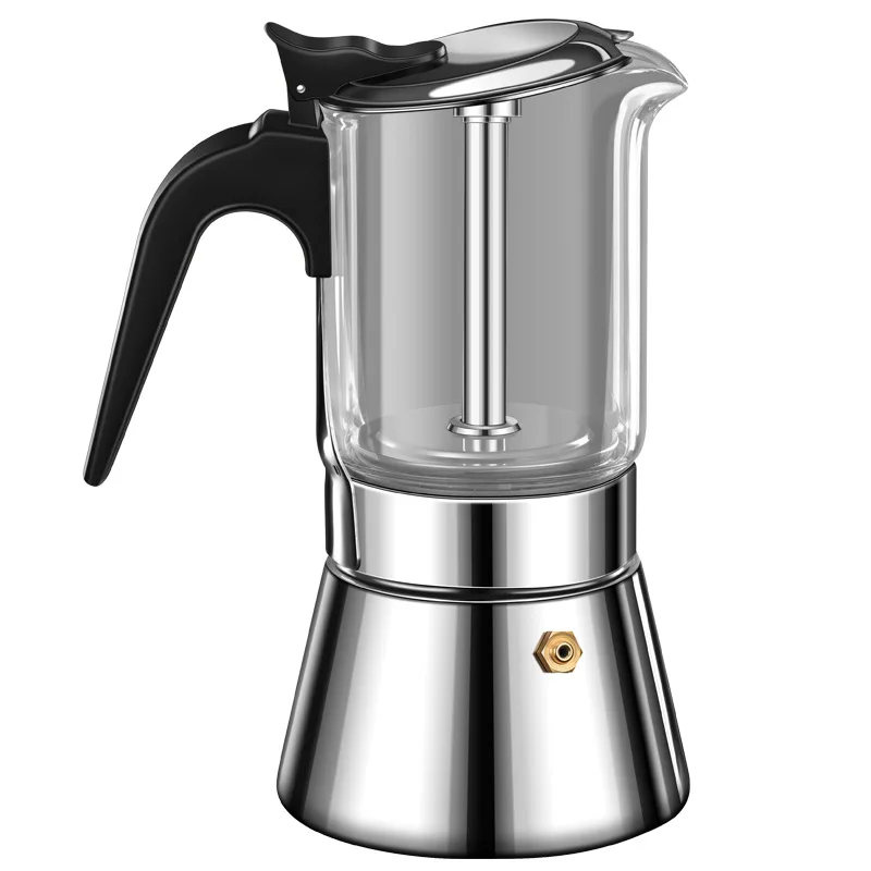 Portable Coffee Maker Italian Double Valve Mocha Coffee Pot Hand Made Coffee Machine Distilled Glass Mocha Pot Coffee Utensils italian grey men suits 2020 wedding groom tuxedos custom made man blazer masculino jacket pants vest 3 piece ternos