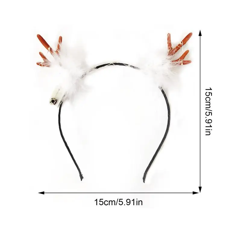 Christmas LED Hair Hoop Cute Christmas Headbands Festive Kids Headbands Glowing Antler Hairbands for christmas new year