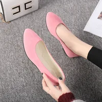 Women's Flat oes Large Size Comfortable Low Heel Sweet Sle Slip-On Casual Faion Leather oes for Commuting