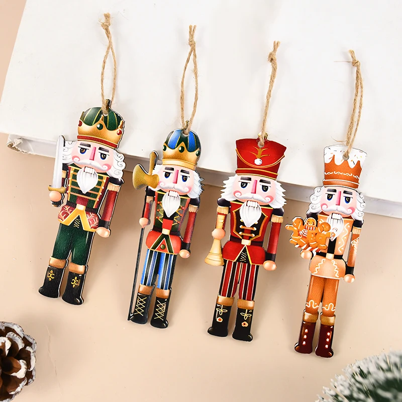 Wooden Nutcracker Soldier Ornaments - 12Pcs Xmas Tree Decorations Christmas  New Year Gift 2024
