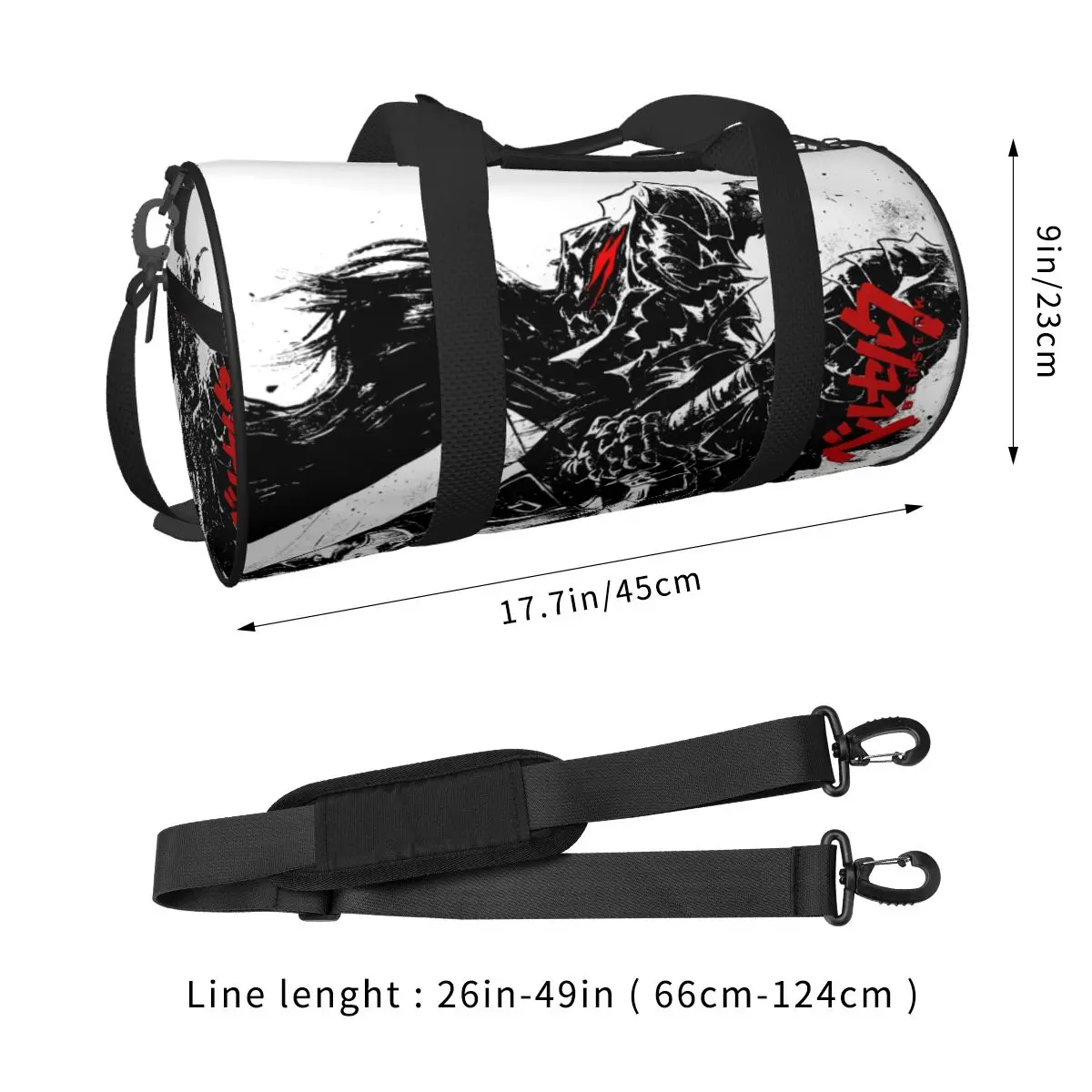 Japanese Manga Bereserk Printed Sports Bags Fashion Training Gym Bag Large Cute Handbags Couple Printed Weekend Fitness Bag 2