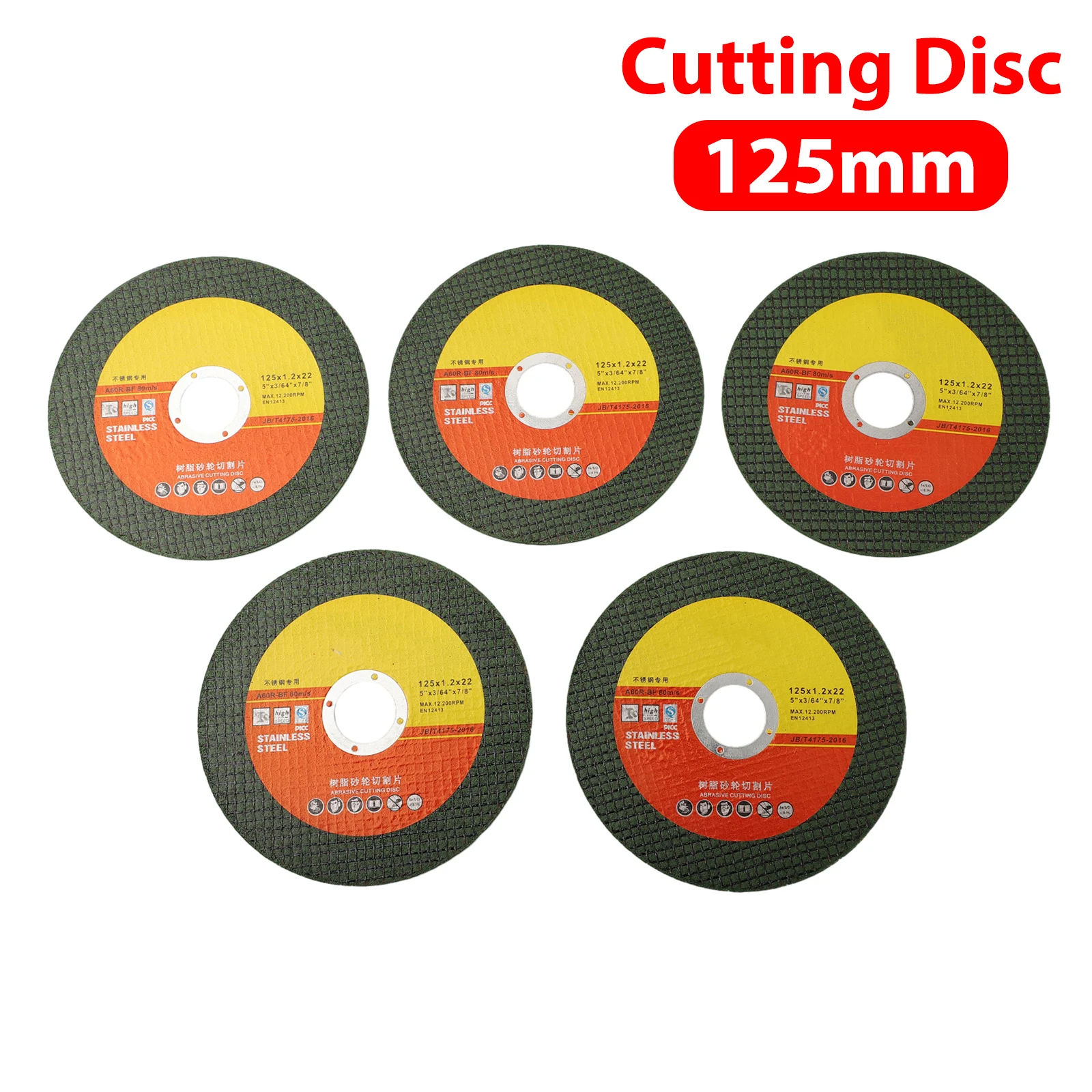 

5PCS 125*1.2*22mm Resin Diamond Grinding Wheel Cutting Disc For Angle Grinder Stainless Steel Grinding Resin Double Mesh Disc