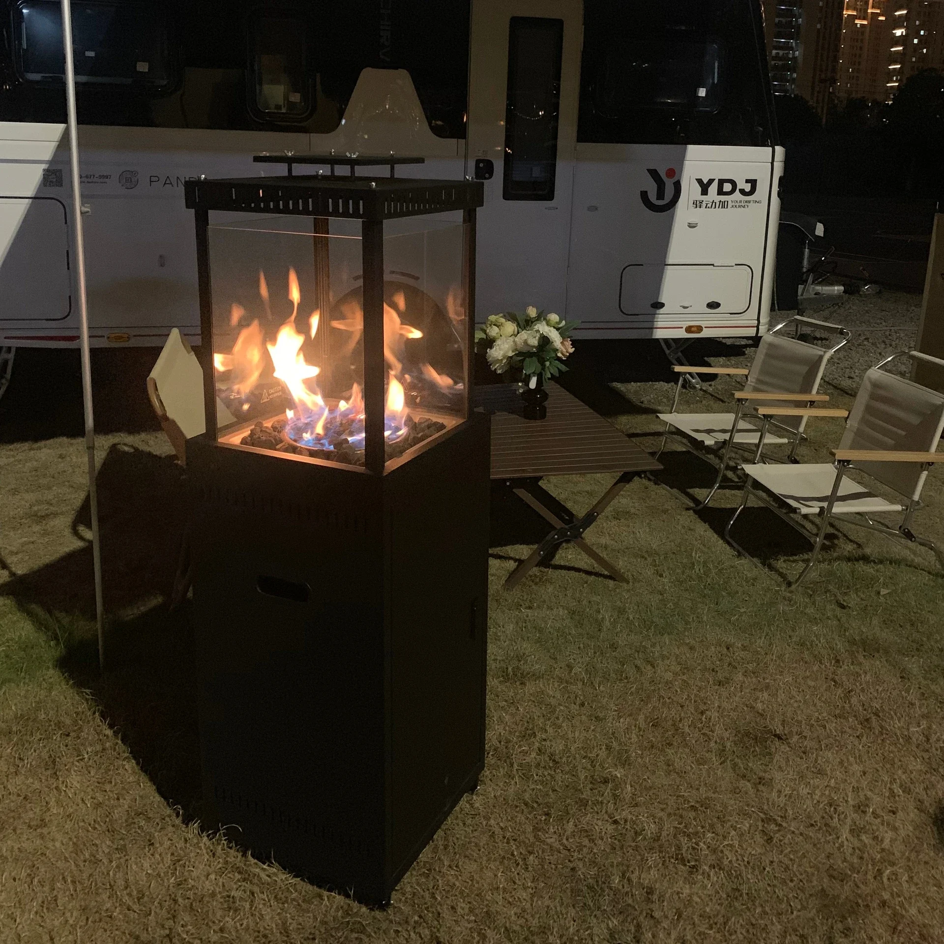 Gas Fireplace Fire Pit Gas Patio Heaters Modern Garden Terrace Outdoor Iron Square Products 30KG