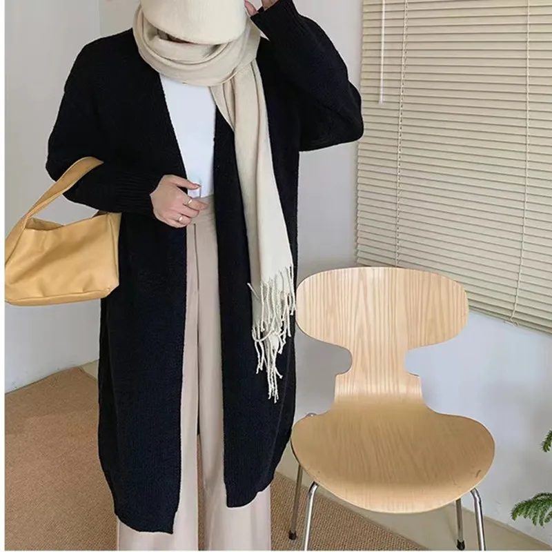 Medium To Long Style Gentle and Loose Wearing Chic Knitted Cardigan Sweater Jacket for Women In Spring and Autumn