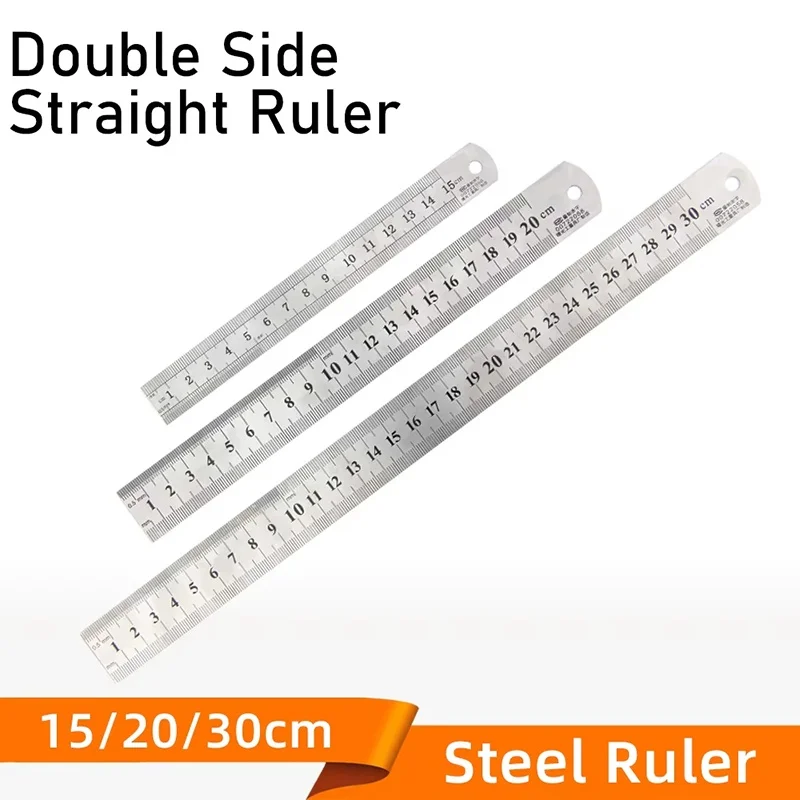 Precision Double Sided Straight Ruler Stainless Steel Ruler Stationery Drafting Supplies Precision Double Sided Measuring School