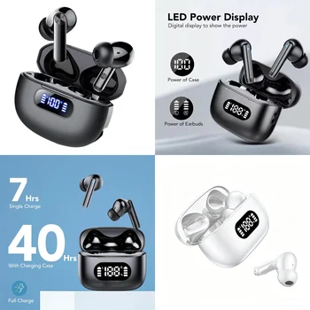 Auricolari Wireless per iPhone e Android con Display LED, Cuffie TWS Stereo IP7 Impermeabili per Viaggi e Affari, Cuffie di Alta Qualità