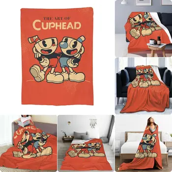 Cuphead 울트라 소프트 마이크로 양털 담요 퀼트 클래식 홈 인테리어 슬리핑 시트