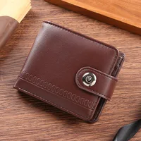 Men's Business Wallet Retro Artificial Leather Foldable Short Wallet Credit ID Card Storage Card Holder Hasp Clutch Bag Purses 2