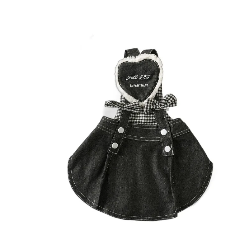 Pet Retro Denim Skirt Teddy Puppy Cat Summer Strap Skirt Pet Couple Clothing Cute Soft Breathable Casual Set Pets Supplies