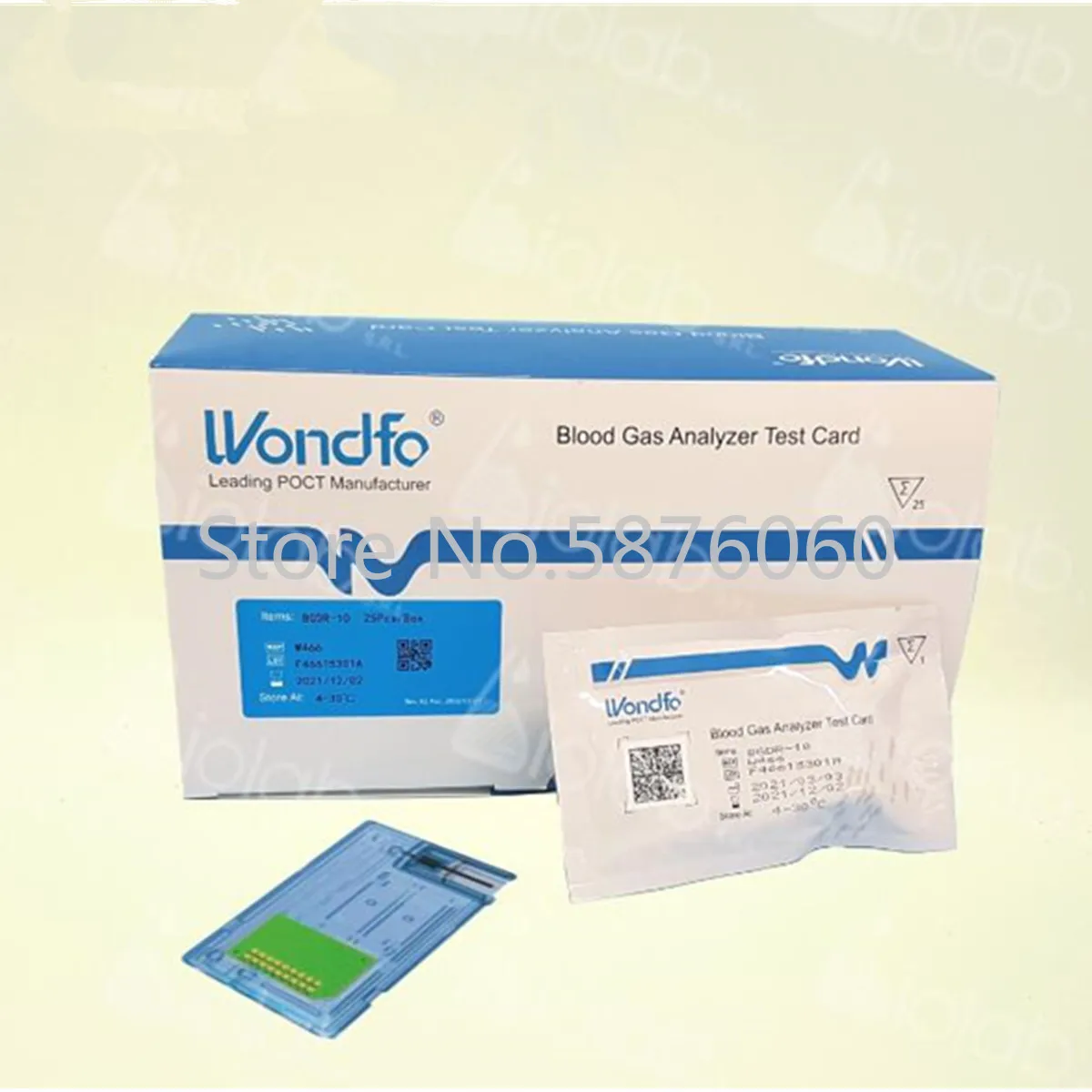 Wondfo 클리닉용 혈액 가스 테스트 카드, 의료 병원 실험실 기계 BGA-102, 박스당 25 개 BGDR-10