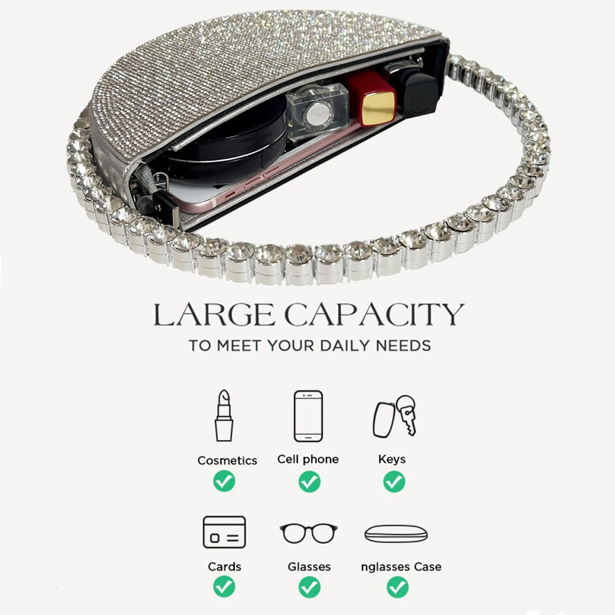 حقيبة يد جديدة على شكل ماسة مستديرة، حقيبة مأدبة م...