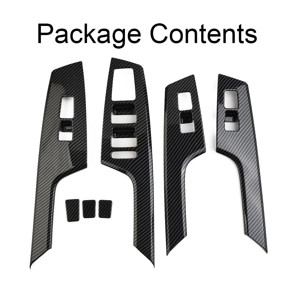 

7Pcs Car ABS Black Interior Door Handle Bowl Cover Trim Carbon Fiber Style Fit For Kia EV6 Accessories For Vehicles
