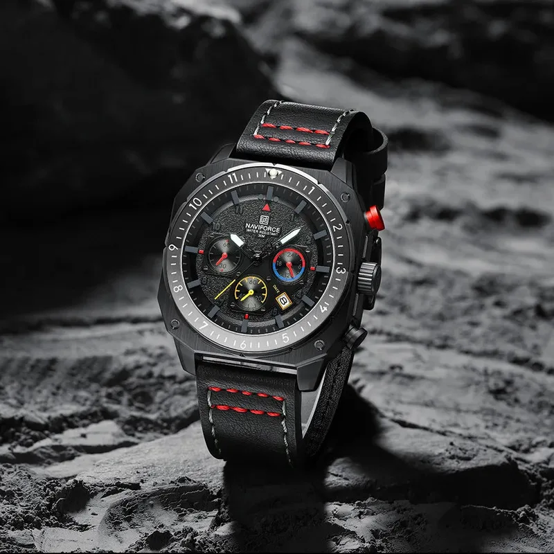 Orologio da uomo NAVIFORCE 8057 quadrante da corsa moda calendario