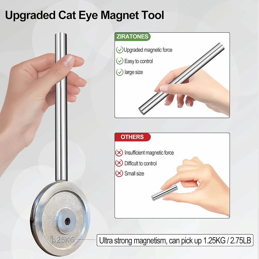DIY Nail Art Magnetic Stick For Cat Eye Glue Tool Gold Band Stick Large Magnet Cylinder Super Strong Iron Suction Stone