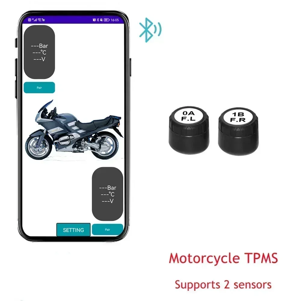 Motorfiets TPMS bandenspanningsbewakingssysteem, draadloze