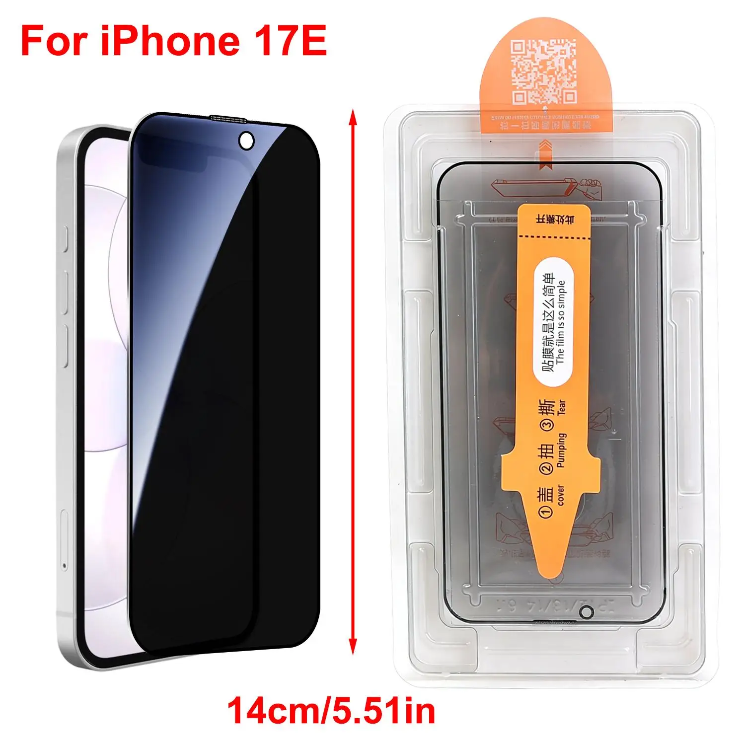 Enhanced Privacy Screen Protector - Anti-Peep Tempered Glass with Easy Installation Kit, 9H Hardness