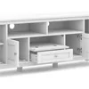 SOLID WOOD Universal TV Media Stand,72inch Wide,Farmhouse Rustic,Living Room Center for Flat Screen TVs up to 80 inches in White 6