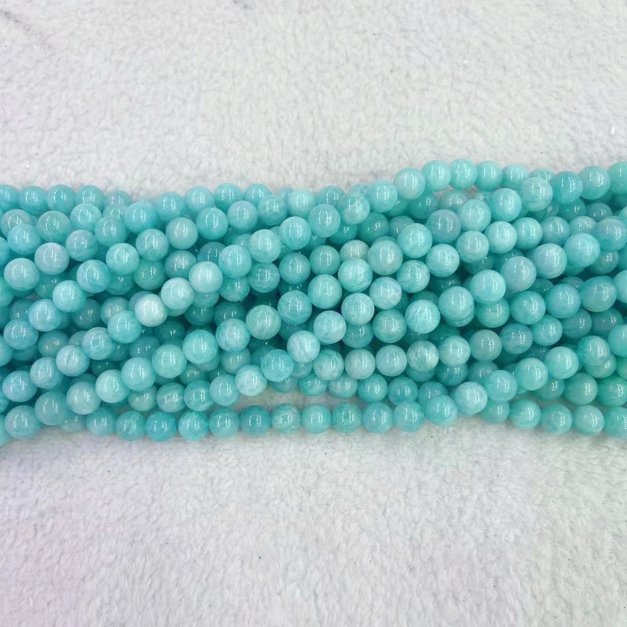 Genuine Top Grade Natural Amazonite Stone Beads 4/6/8/10MM Round Blue Amazonium Charms Bead Loose Smooth Stone For DIY Jewelry