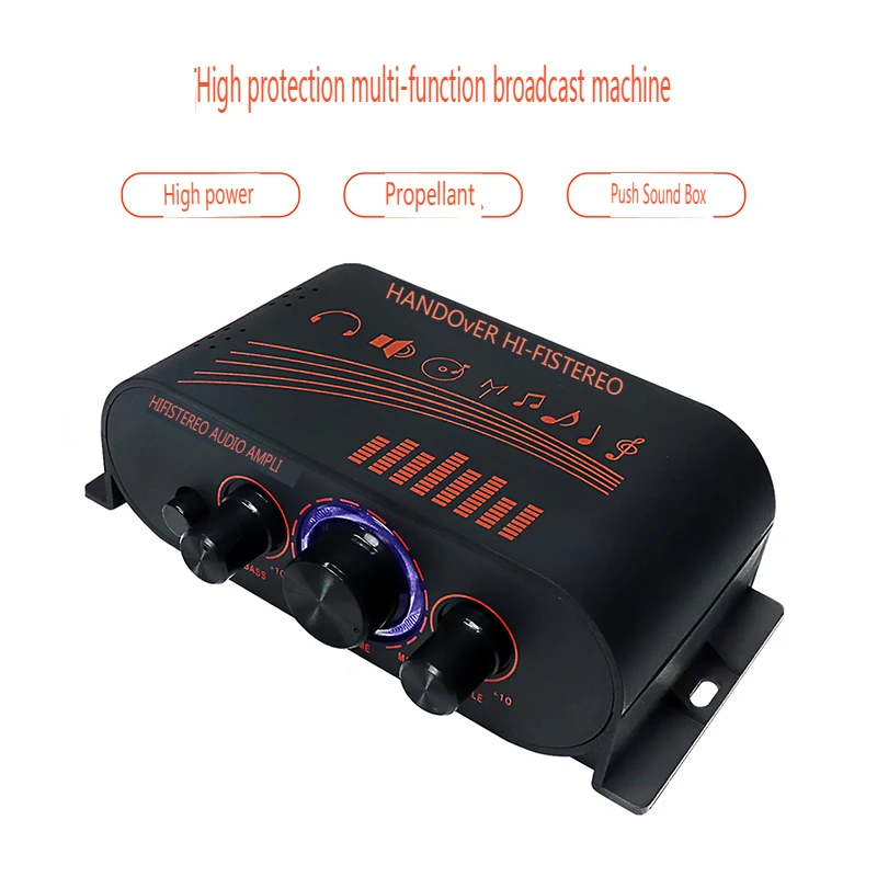 AK170 Mini Audio Amplifier RCA Input HIFI Stereo Audio Amplifier 20W*2 Speaker Amp Dual Channel with LED Light Ring Car Home Use ak170 audio amplifier subwoofer speaker amplifier stereo hifi amp 40w 12v channel integrated mini amplifier for passive speaker