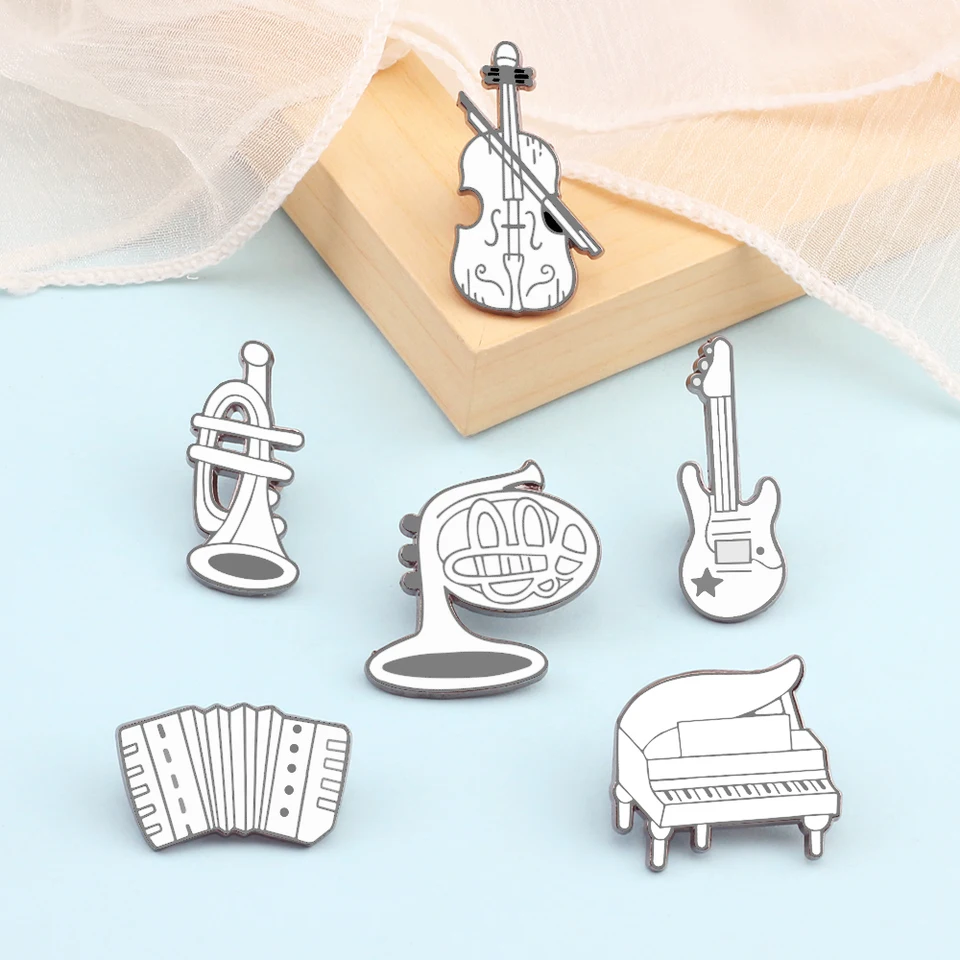 Stijlvolle Muziekinstrument Broche Vintage Viool Ontwerpen Sieraden