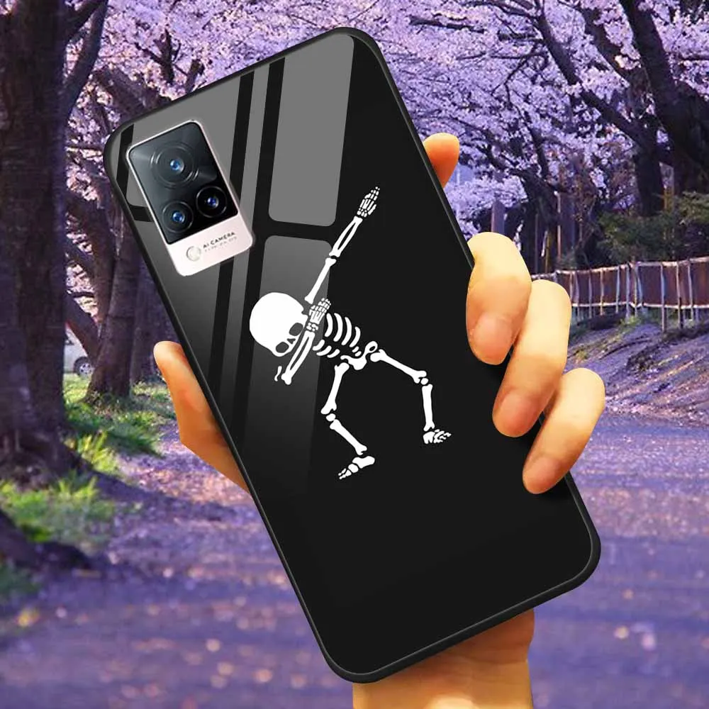 Luxury Protective Soft Bumper Hard Back Phone Case with Tempered Glass