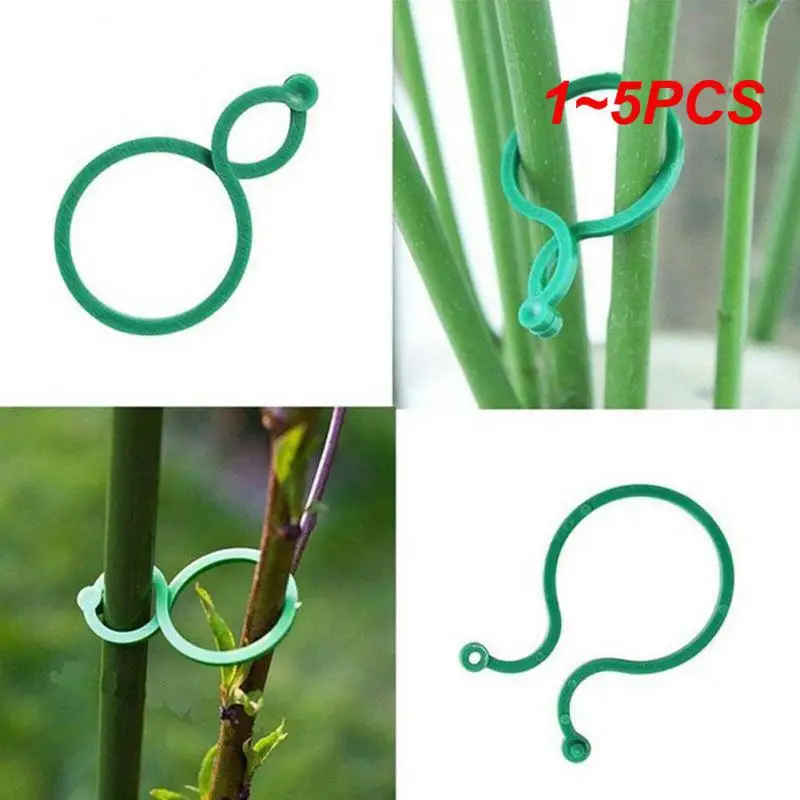 

1~5PCS Garden Plant Clips Vegetable Growing Upright Plant Holder Green Plastic Bundled Ring Vine Support Garden Standing Tools