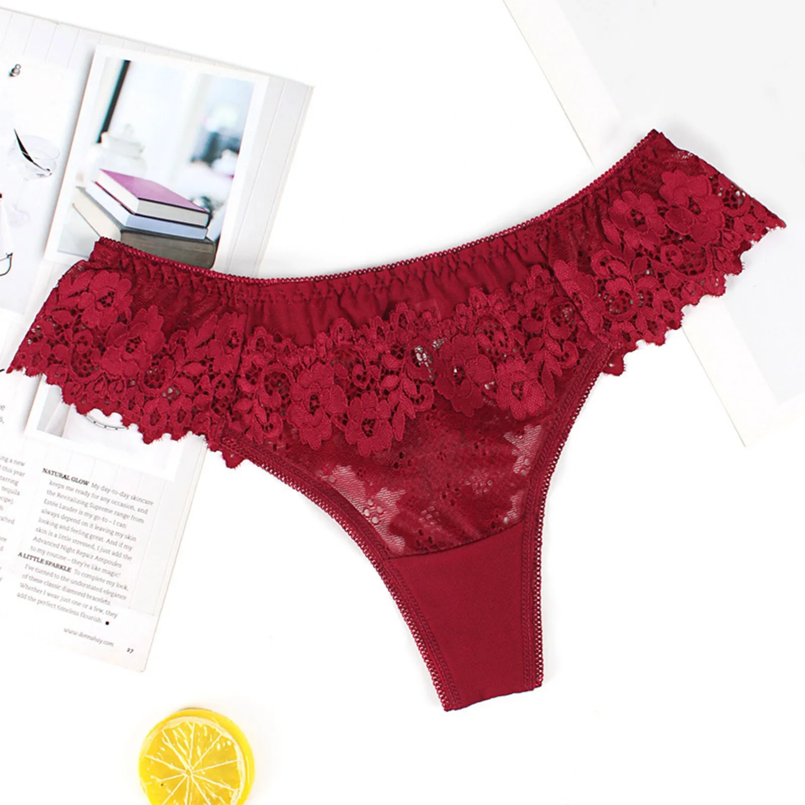 Lingerie For Ladies Lace Low Thong Underwear Sexy Comfortable Cotton Waist Women'S Crotch Lingerie For Women Chemise Tangas