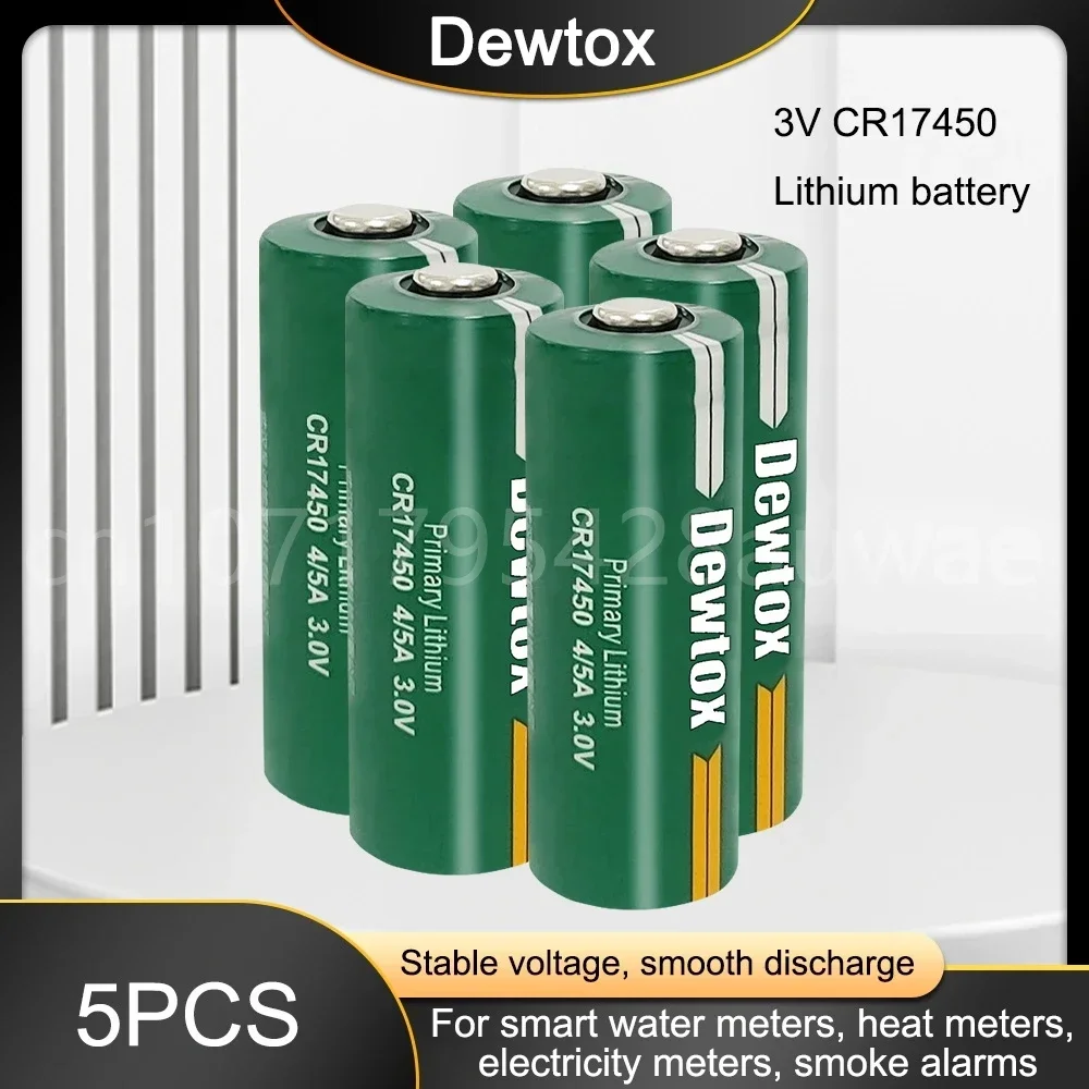 5PCS CR17450 lithium manganese Battery 3V Water Meter Flow Meter PLC equipment backup GPS locator Battery lithium battery
