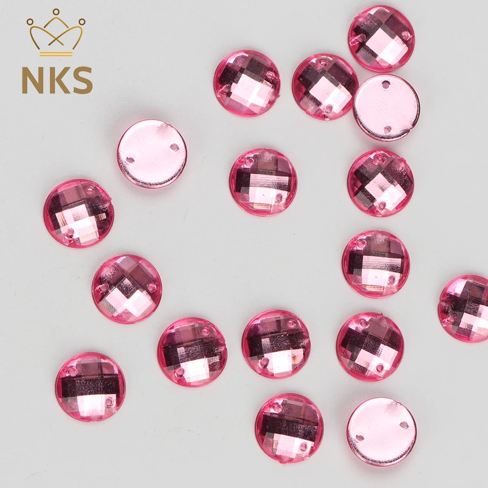 NKS 패션 원피스 아크릴 보석 제작용 모조 다이아몬드, 플랫 백, 하프 라운드, 크리스탈 스톤, 핫 세일