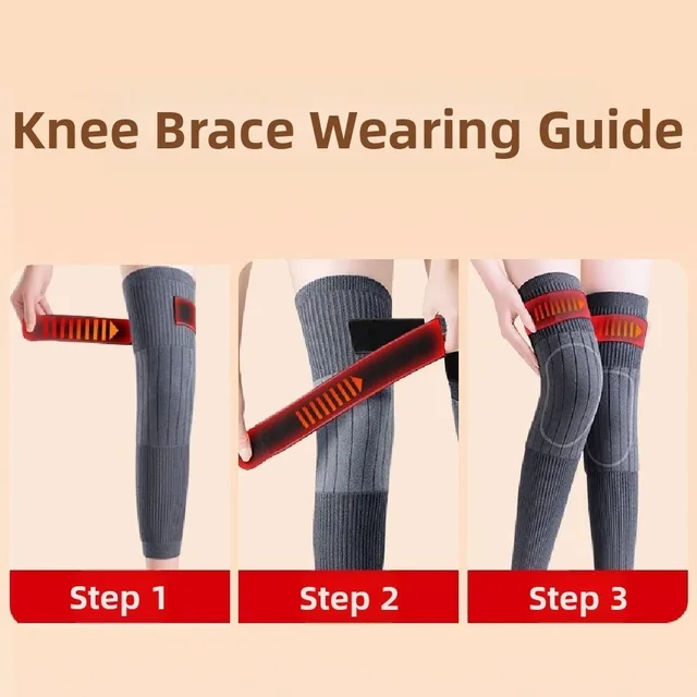 Cold-proof Warm Knee Pads Windproof Elastic Thick Knee Protector with Straps Wraps Leg Thermal Leg Warmers Old Cold Legs 6