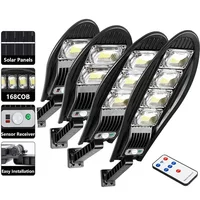 Upgraded 168LED Solar Street Light Outdoor Waterproof LED for Garden Wall Lamp Adjustable Angle Solar Lamp Built-in 10000mAH Hot 1