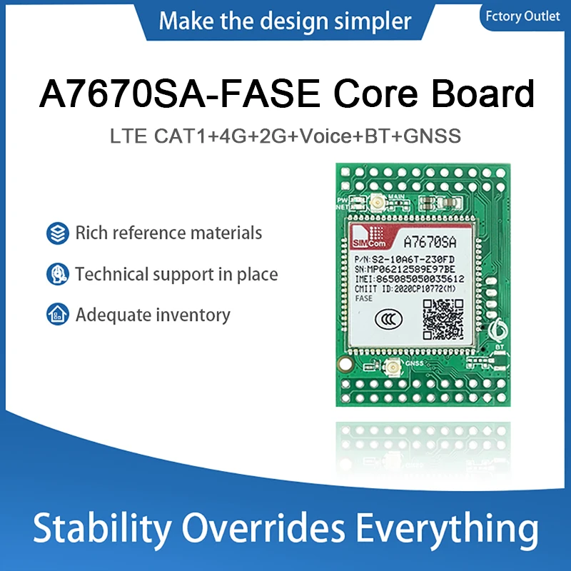 A7670SAFASE LTE Cat1 Module Development Board With SIM Card