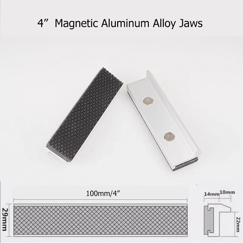 Magnetische Schutzabdeckung für Schraubstockbacken aus Aluminiumlegierung und Gummi, kratzfeste Schutzpolster für Schraubstöcke, passend für Schraubstöcke mit einem Durchmesser von 2,5 bis 8 Zoll. – Detail 8