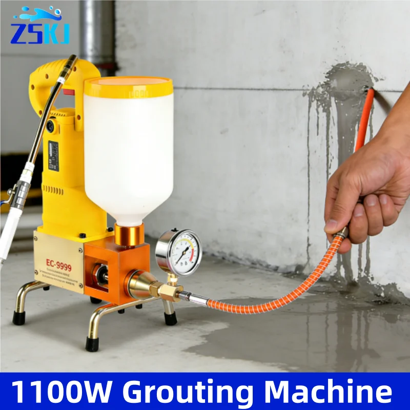 High Pressure 1100W Grouting Machine Waterproof Grouting Injection Pump Epoxy/Polyurethane Foam Liquid Leakage Tools