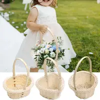 1PC Handmade Flower Arrangement Basket Half Moon Wicker Basket Woven Basket With Handle Wedding Flower Home Decoration 1