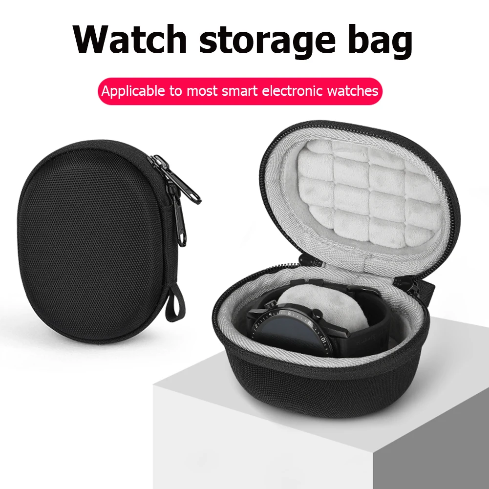 Travel Watch Storage Carrying Box Shockproof Smart Bracelet Protection Pouch for Galaxy Watch5/Apple Watch/Haylou GST watch storage box watch storage pouch watch storage bag