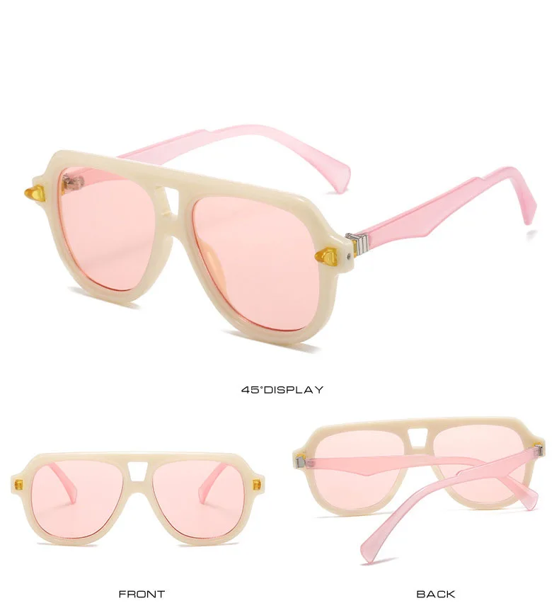 Neue Doppels trahl Persönlichkeit Sonnenbrille Trend großen Rahmen europäischen und amerikanischen Mode Sonnenschutz Brille – Detail 9