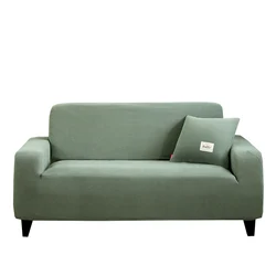 Elegant Jacquard Stretch Sofa Cover - Elastic Slipcover - 3Seat 175-210CM (Pea Green)