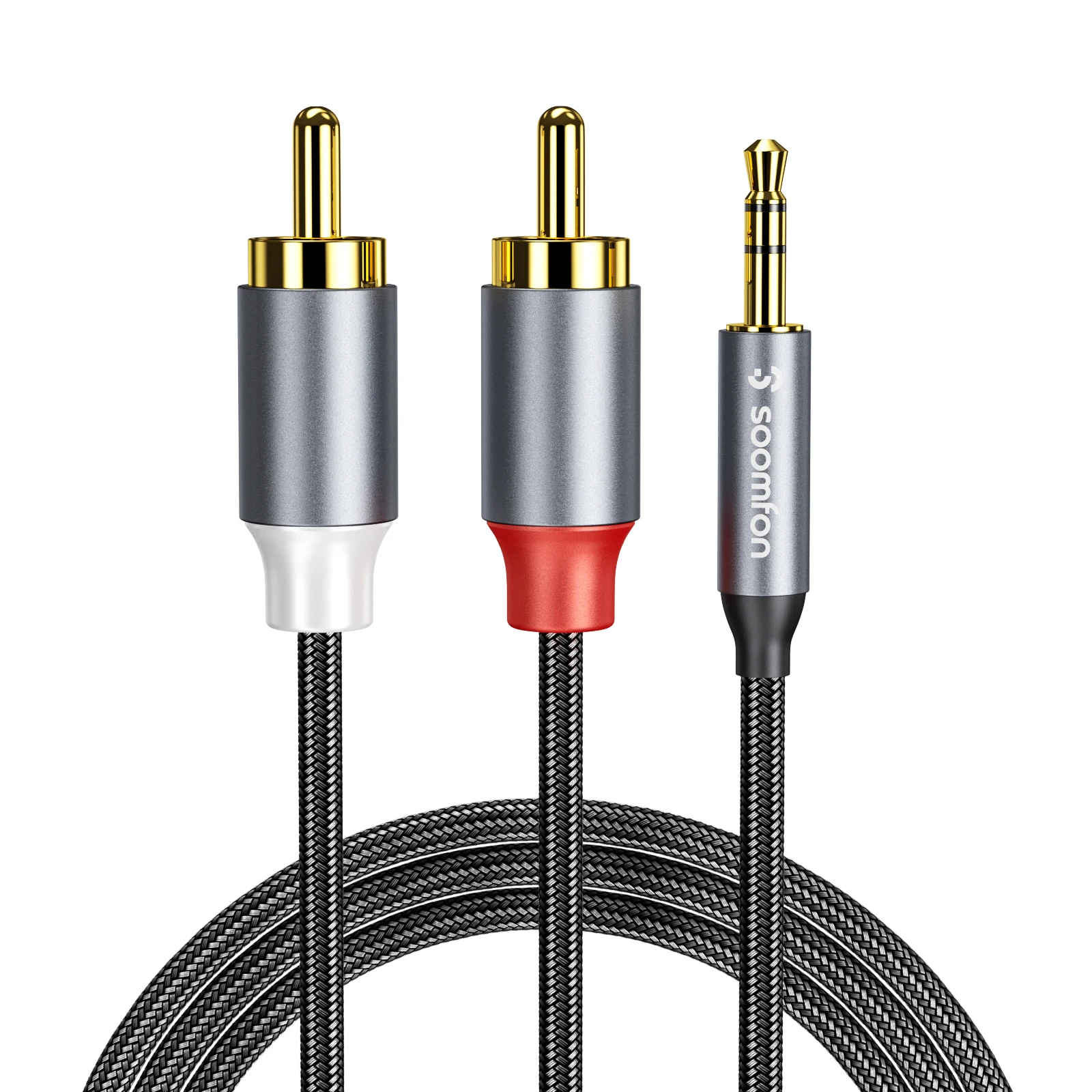 2M HiFi 스테레오 2 RCA 3.5mm 오디오 케이블 3.5mm 잭 2RCA 어댑터 분배기, DVD 앰프 TV PC 홈 시어터 스피커 와이어