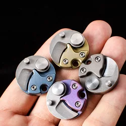 Mini couteau pliant en alliage de titane, pièce de monnaie, couteaux de poche en acier inoxydable, boîte ouverte, Camping de plein air, porte clés pendentif HW491 