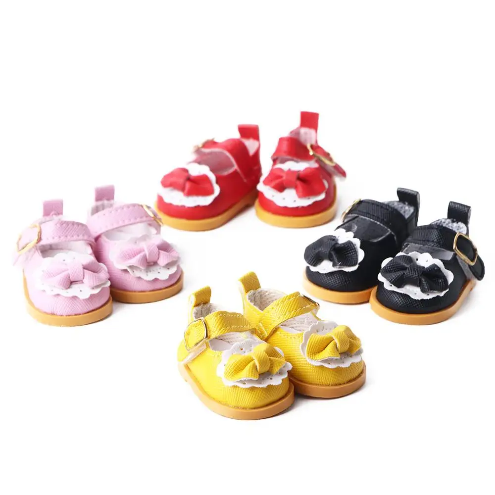 Dolls Accessories Handmade Boots 5.5cm Bow Decorate Cotton   Casual Shoes  Leather Shoes Mini Bow Shoes  Shoes