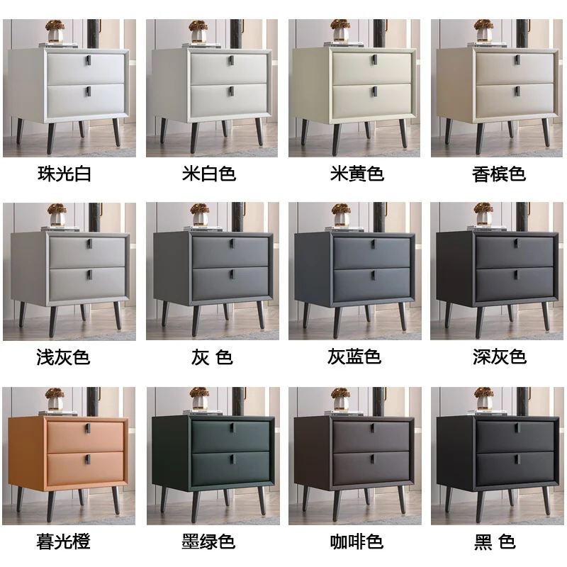 

Итальянский минималистичный наголовный шкаф, современный простой, маленькая узкая спальня, твердая древесина, искусственная кожа кованого железа