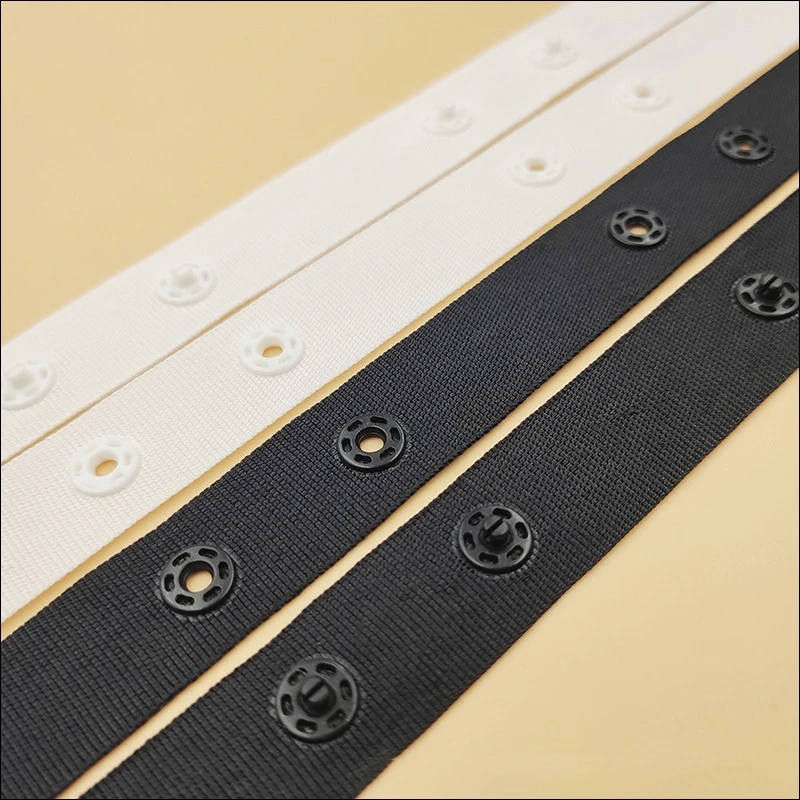 2 yards/lot snap buttons tapes snaps Ribbon plastic snap button ribbon tape trim for garment bag sewing accessories 5