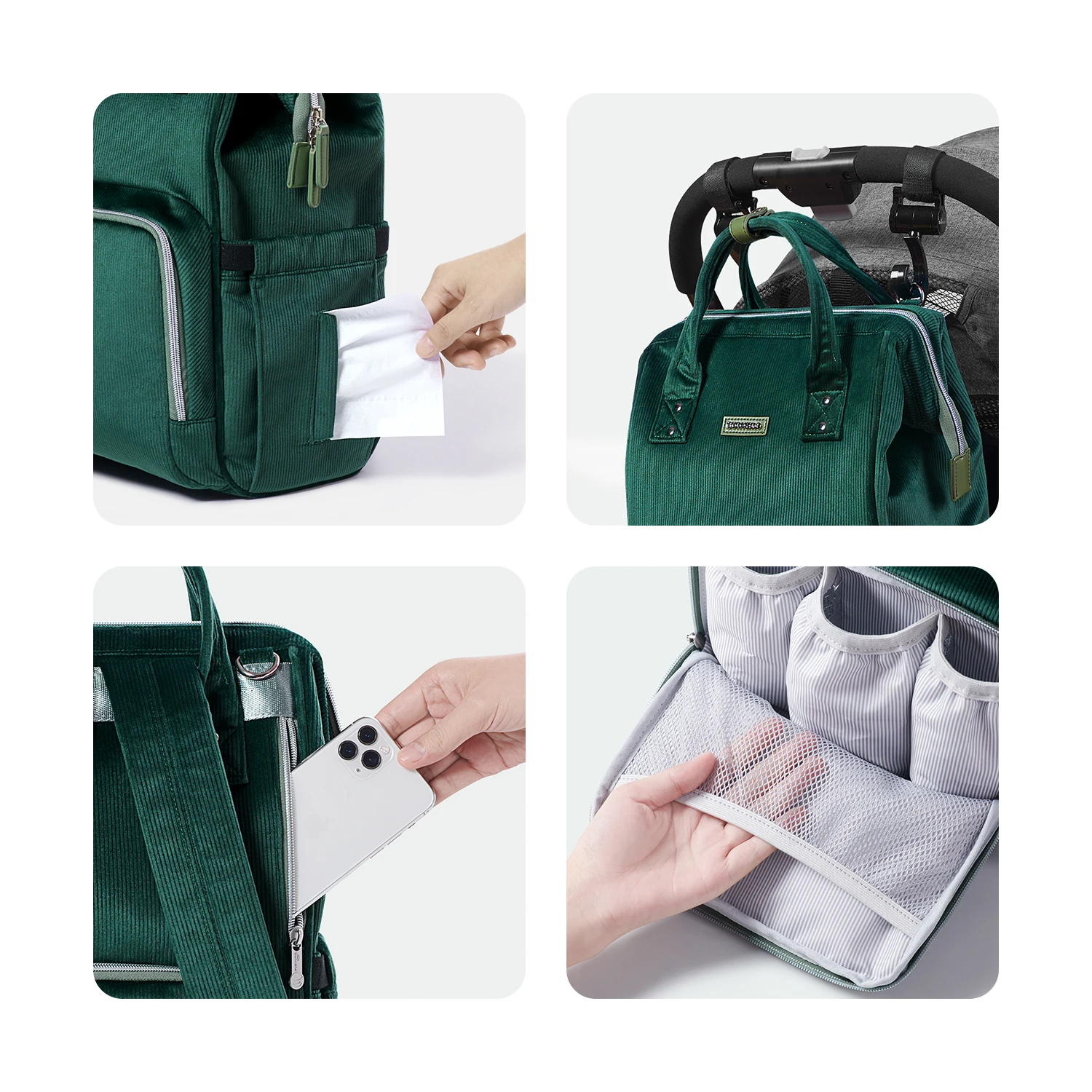 Sunveno Mochila de Pañales para Bebé y Mamá | Bolso Organizador Viaje Maternidad - Image 3